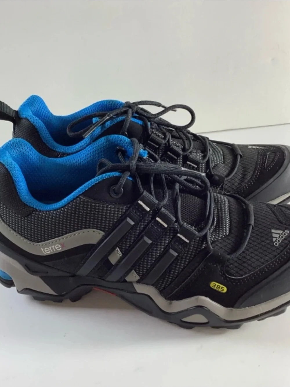 Adidas Terrex 385 Outdoor Ortholite Trail Hiking Shoes Black Blue Men 6.5